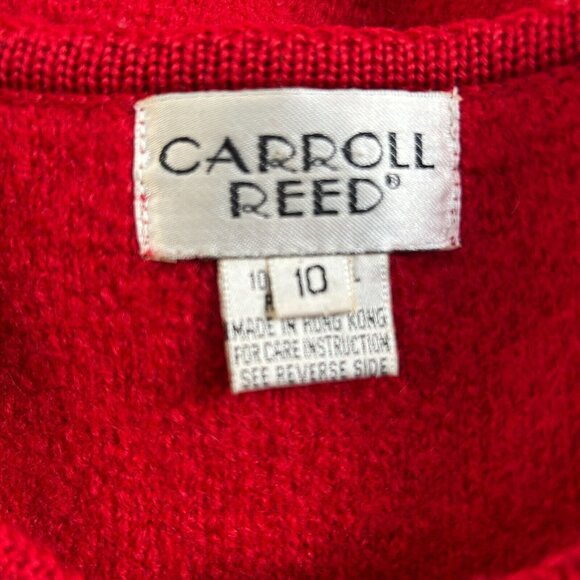 Vintage Carroll Reed Boiled Wool Sweater Size 10 Button Up Jacket Cardigan Red - Picture 3 of 9